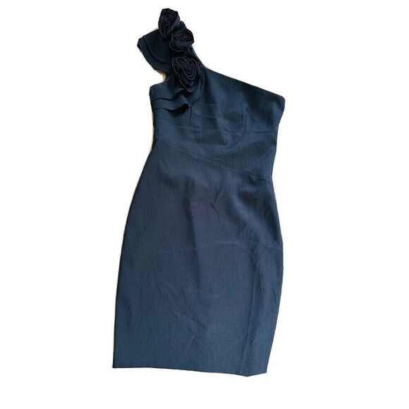 Jessica Simpson Formal Evening Cocktail Dress Size 6 Black One Shoulder - Picture 1 of 6